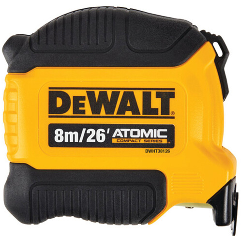 ATOMIC COMPACT SERIES Tape Measure, 26'/8 m, Imperial & Metric Graduations Air Extreme Inc.
