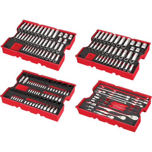 Metric & SAE Ratchet & Socket Set with Trays for PACKOUT Drawers, 242 Pcs, Impact, 1/4"/3/8"/1/2" Drive Size, Deep Air Extreme Inc.