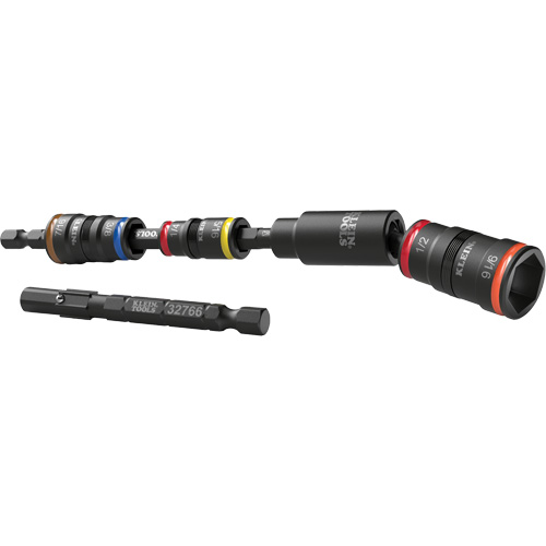 Impact Flip Socket Set With Swivel Adapter, Hex, 1/4" Drive, 6 Pcs Air Extreme Inc.