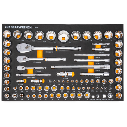 1/4", 3/8" & 1/2" 90-Tooth SAE/Metric Mechanics Tool Set with Foam Storage Tray Air Extreme Inc.