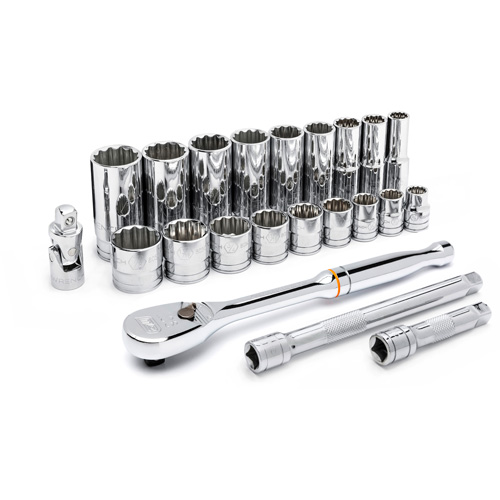 12 Point SAE Mechanics Tool Set, 22 Pcs, 3/8" Drive Size, Deep Air Extreme Inc.