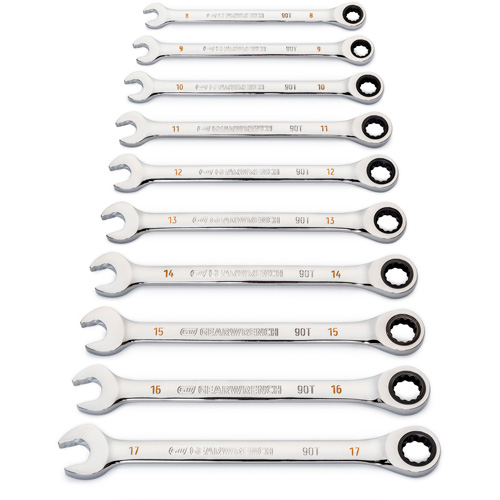 90-Tooth 12 Point Wrench Set, Ratcheting Combination, 12 Pieces, Metric Air Extreme Inc.