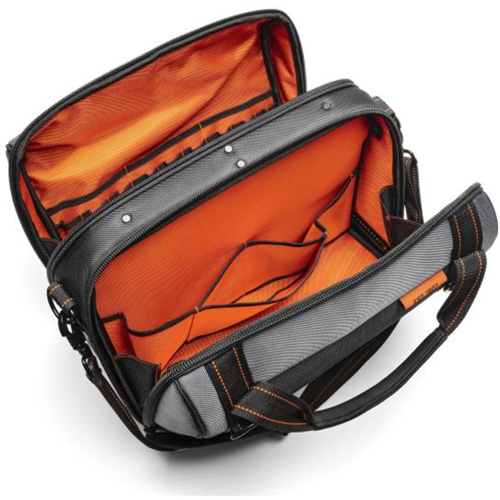 Sac ouvert de 17" pour outils d'ouvrier, Polyester, 3 pochettes, Noir/Gris/Orange Air Extreme Inc.