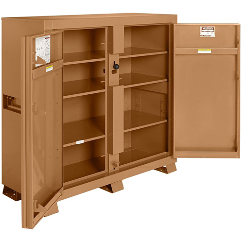 Model 109 Jobsite Cabinet with Padlock, Steel, 47.5 Cubic Feet, Tan Air Extreme Inc.