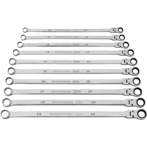 120XP Universal Spline XL Flex Head GearBox Wrench Set, Ratcheting Box, 10 Pieces, Imperial Air Extreme Inc.