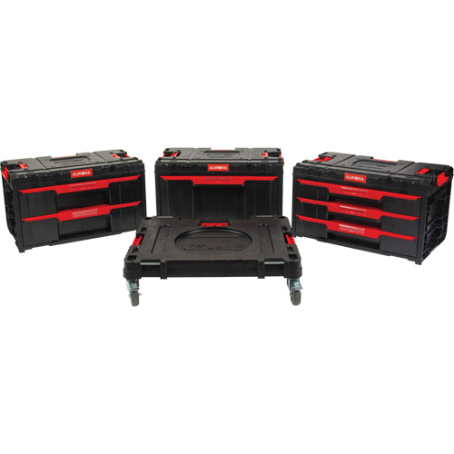Ensemble de coffres &agrave; outils Arx de 4 morceaux avec socle &agrave; roulettes pivotantes, 23-1/10" x 15" x 22-1/2", Noir Air Extreme Inc.