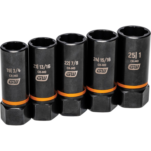 Bolt Biter Extraction Socket Set, 5 Pcs, Impact, 1/2" Drive Size, Deep Air Extreme Inc.