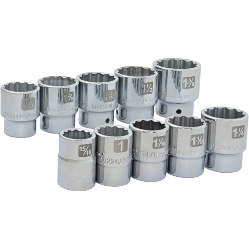 12-Point SAE Socket Set, 10 Pcs, 3/4" Drive Size Air Extreme Inc.