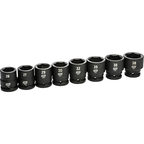Jeu de douilles m&eacute;triques &agrave; 6 pans, 8 Mcx, Chocs, Prise de 3/4" Air Extreme Inc.