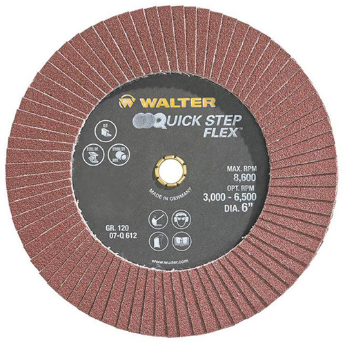 QUICK-STEP FLEX Flap Disc, 6" x Type 29, 120 Grit, Aluminum Oxide Air Extreme Inc.