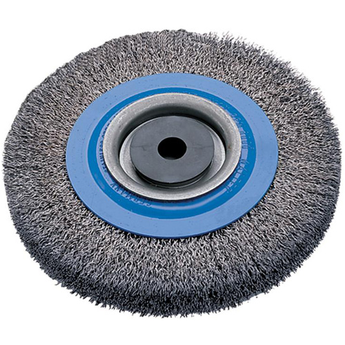 Crimped Wire Bench Wheel Brush, 8" Dia., 0.0118" Fill, 1/2" - 1/4" Arbor Air Extreme Inc.