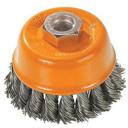 Brosse &agrave; fils nou&eacute;s torsad&eacute;s, 3" dia. x M10x1,25 arbre Air Extreme Inc.