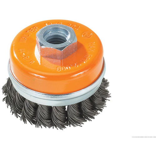 Brosse boisseau &agrave; fils nou&eacute;s avec anneau, 4" dia. x 5/8"-11 arbre Air Extreme Inc.