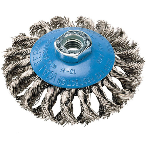 Knot-Twisted Wire Saucer Cup Brush, 6" Dia. x 5/8"-11 Arbor Air Extreme Inc.