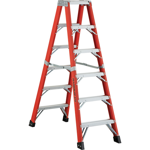 6600 AA Series Industrial Extra Heavy-Duty 2-Way Stepladders, Fibreglass, 375 lbs. Capacity, 4' Air Extreme Inc.
