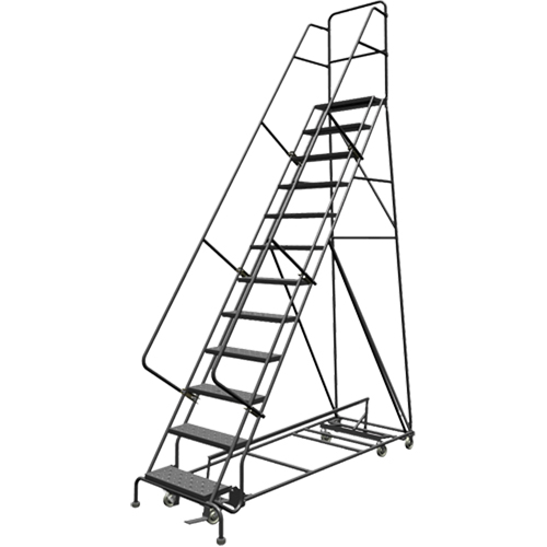All Directional Rolling Ladder, 12 Steps, 24" Step Width, 120" Platform Height, Steel Air Extreme Inc.