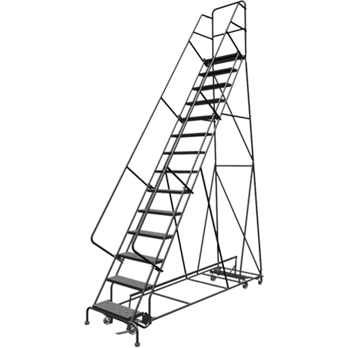 &eacute;chelles roulantes multidirectionnelles, 14 marches, Largeur de la marche 24", Hauteur de la plateforme 140", Acier Air Extreme Inc.