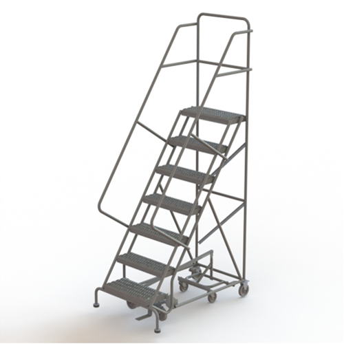 All Directional Rolling Ladder, 7 Steps, 24" Step Width, 70" Platform Height, Steel Air Extreme Inc.