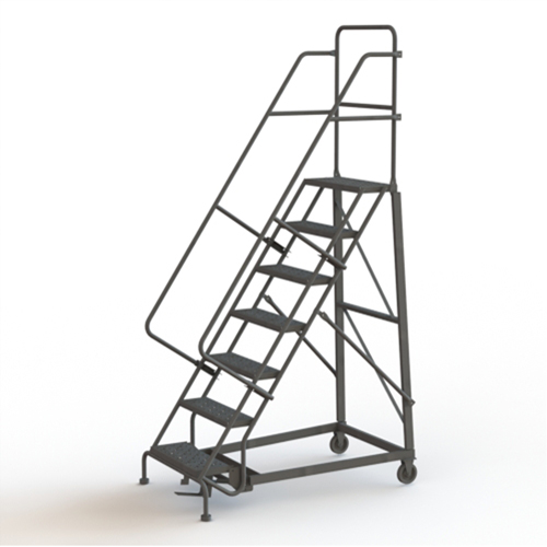 Heavy Duty Rolling Ladder, 7 Steps, 24" Step Width, 70" Platform Height, Steel Air Extreme Inc.