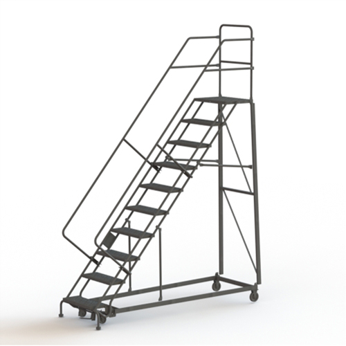 Heavy Duty Safety Slope Ladder, 10 Steps, Perforated, 50° Incline, 100" High Air Extreme Inc.