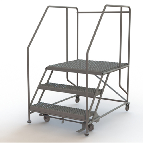 Mobile Work Platform, Steel, 3 Steps, 30" H, 36" D, 36" Step, Serrated Air Extreme Inc.