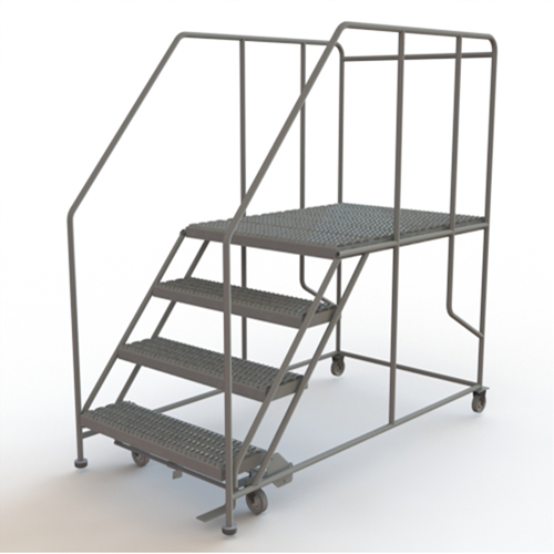 Mobile Work Platform, Steel, 4 Steps, 40" H, 48" D, 36" Step, Serrated Air Extreme Inc.