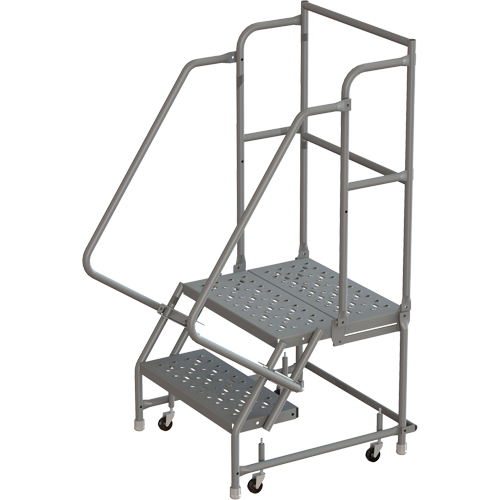 Escabeaux roulants &agrave; dessus profond, 2 marches, Largeur de la marche 16", Hauteur de la plateforme 20", Acier Air Extreme Inc.
