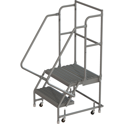 Deep Top Step Rolling Ladder, 2 Steps, 16" Step Width, 20" Platform Height, Steel Air Extreme Inc.