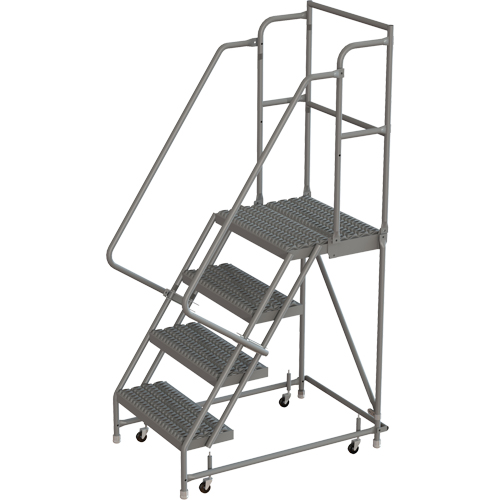 Escabeaux roulants &agrave; dessus profond, 4 marches, Largeur de la marche 24", Hauteur de la plateforme 40", Acier Air Extreme Inc.