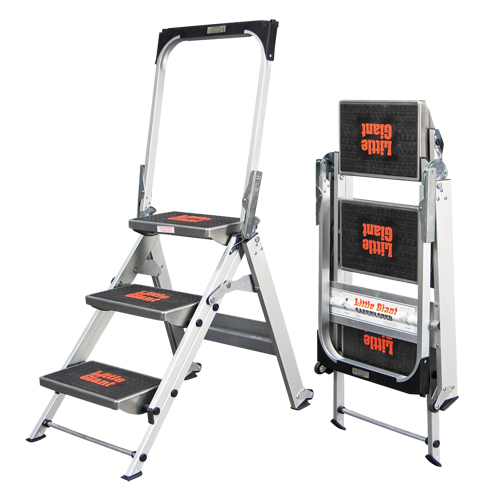 Safety Stepladder with Bar & Tray, 2.2', Aluminum, 300 lbs. Capacity, Type 1A Air Extreme Inc.