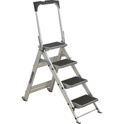 Tilt & Roll Step Stool Ladder, 4 Steps, 44.25" x 22.13" x 59" High Air Extreme Inc.
