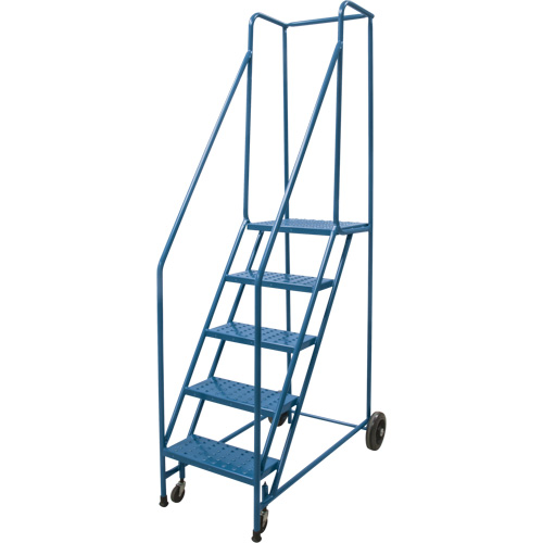 Rolling Step Ladder, 5 Steps, 18" Step Width, 46" Platform Height, Steel Air Extreme Inc.