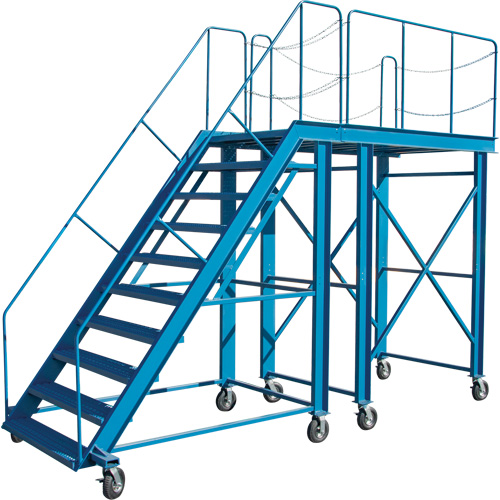 Snow Ladder, Steel, 10 Steps, 99" H, 85-1/2" D, 48" Step, Serrated Air Extreme Inc.