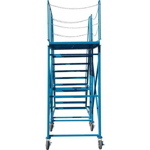 Snow Ladder, Steel, 10 Steps, 99" H, 85-1/2" D, 48" Step, Serrated Air Extreme Inc.