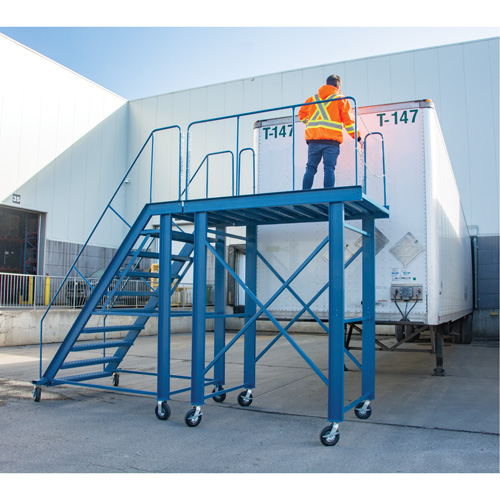 Snow Ladder, Steel, 10 Steps, 99" H, 85-1/2" D, 48" Step, Serrated Air Extreme Inc.