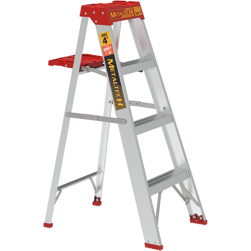 Step Ladder with Paint Tray, 4', Aluminum, 200 lbs. Capacity, Type 3 Air Extreme Inc.
