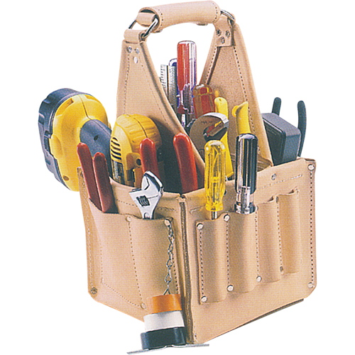 Porte-outils pour &eacute;lectricien et travaux d'entretien, Cuir, 17 pochettes, Beige Air Extreme Inc.
