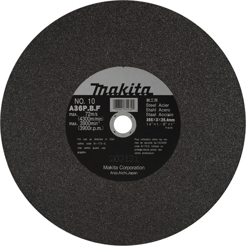 Meules pour la coupe des m&eacute;taux, 14" x 1/8", Arbre de 1", Oxyde d'aluminium, 3900 Tr/min Air Extreme Inc.