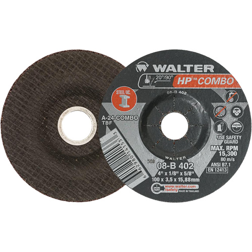 Meule combin&eacute;e HP Combo &agrave; moyeu d&eacute;port&eacute;, 4" x 1/8", Arbre de 5/8", Type 27 Air Extreme Inc.
