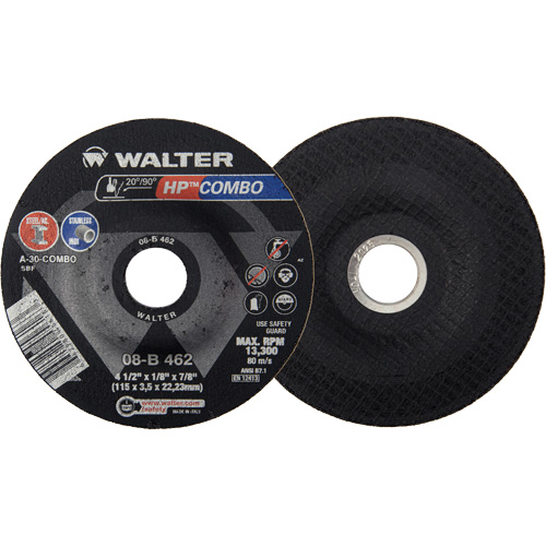 HP Combo Depressed Center Combination Wheel, 4-1/2" x 1/8", 7/8" Arbor, Type 27 Air Extreme Inc.