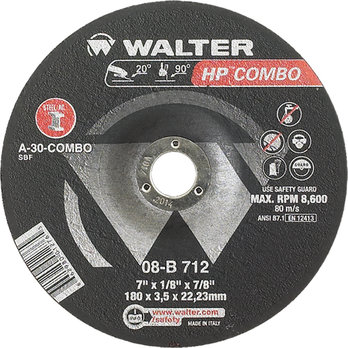 Meule combin&eacute;e HP Combo &agrave; moyeu d&eacute;port&eacute;, 7" x 1/8", Arbre de 7/8", Type 27 Air Extreme Inc.