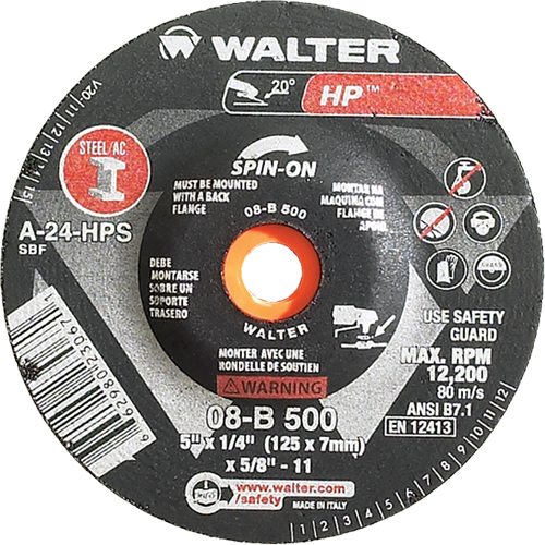 HP Spin-On Grinding Wheel, 5" x 1/4", 5/8"-11 Arbor, Type 27S Air Extreme Inc.