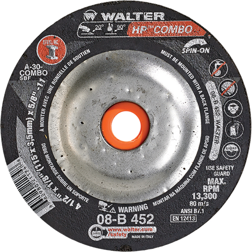 HP Combo Spin-On Combination Wheel, 4-1/2" x 1/8", 5/8"-11 Arbor, Type 27S Air Extreme Inc.