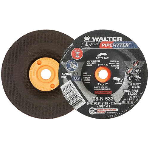 Meule PIPEFITTER, 5" x 3/32", Arbre 5/8"-11, Oxyde d'aluminium, Type 27 Air Extreme Inc.