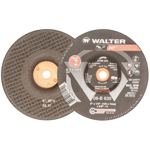 Disque de meulage et tronçonnage HP, 6" x 1/4", Arbre 5/8"-11, Oxyde d'aluminium, Type 27 Air Extreme Inc.