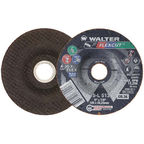 Meule FLEXCUT, 5", 36 Grain, Oxyde d'aluminium, 7/8", 12 200 Tr/min, Type 29 Air Extreme Inc.