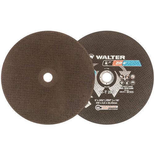 Meule &agrave; tronçonner pour usage intensif Zip+Xtra, 9" x 3/32", Arbre de 7/8", Type 1, Oxyde d'aluminium, 6600 Tr/min Air Extreme Inc.