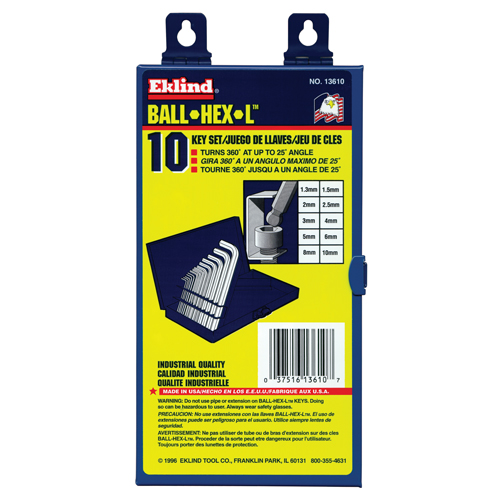 Balldrive Hex Key, Hex End, 5/64" x 3.2" L, L Shape Air Extreme Inc.