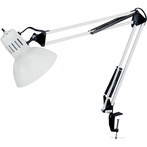 Lampes de bureau &agrave; pince - Bras flexible, 100 W, Incandescente, Pinces serre-joints, Col 36", Blanc Air Extreme Inc.