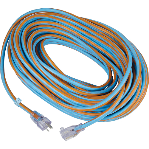 Cordon rallonge verrouillable toute saison en caoutchouc TPE Arctic Blue, Toutes saisons, SJEOW, AWG 12/3, 15 A, 100' Air Extreme Inc.